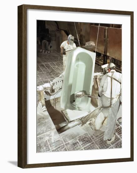 Enamelling a Steel Bath at Ideal Standard, Hull, Humberside, 1967-Michael Walters-Framed Photographic Print