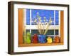 Enamelware Teapots & Coffeepots on Window Sill, Portland, Oregon, USA-Steve Terrill-Framed Photographic Print