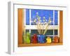 Enamelware Teapots & Coffeepots on Window Sill, Portland, Oregon, USA-Steve Terrill-Framed Photographic Print