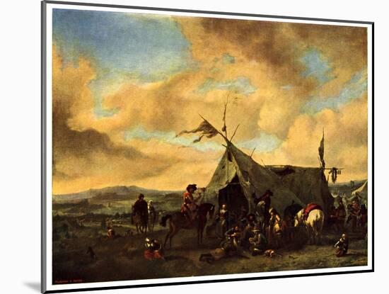 Encampment at the time of the Thirty Years' War-Philips Wouwerman-Mounted Giclee Print