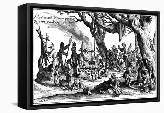 Encampment of Central European Gypsies also known as Egyptians, 1604-Jacques Callot-Framed Stretched Canvas