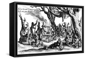 Encampment of Central European Gypsies also known as Egyptians, 1604-Jacques Callot-Framed Stretched Canvas