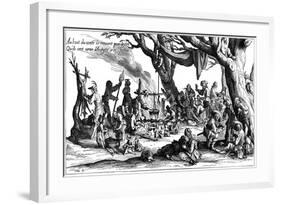 Encampment of Central European Gypsies also known as Egyptians, 1604-Jacques Callot-Framed Giclee Print