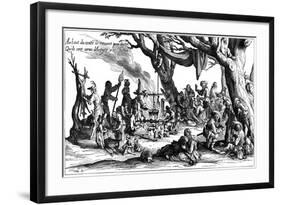 Encampment of Central European Gypsies also known as Egyptians, 1604-Jacques Callot-Framed Giclee Print