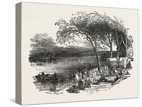 Encampment of Mormons on the Missouri River, United States of America, 1851-null-Stretched Canvas