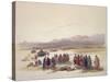 Encampment of the Alloeen in Wady Araba-David Roberts-Stretched Canvas