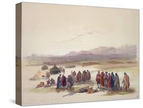 Encampment of the Alloeen in Wady Araba-David Roberts-Stretched Canvas