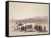 Encampment of the Alloeen in Wady Araba-David Roberts-Framed Stretched Canvas