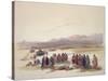 Encampment of the Alloeen in Wady Araba-David Roberts-Stretched Canvas