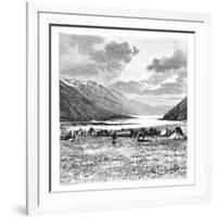 Encampment of the English Expedition of 1871, Lake Pang-Kong, Tibet, 1895-null-Framed Giclee Print