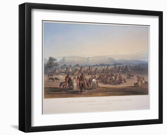 Encampment of the Piekann Indians, Engraved by Beyer and Hurliman, Published in 1839-Karl Bodmer-Framed Giclee Print