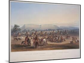 Encampment of the Piekann Indians, Engraved by Beyer and Hurliman, Published in 1839-Karl Bodmer-Mounted Giclee Print