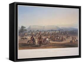 Encampment of the Piekann Indians, Engraved by Beyer and Hurliman, Published in 1839-Karl Bodmer-Framed Stretched Canvas