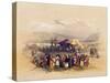 Encampment of the Pilgrims at Jericho, from Volume II of 'The Holy Land' engraved by Louis Haghe-David Roberts-Stretched Canvas