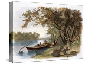 Encampment of the Travellers on the Missouri-Karl Bodmer-Stretched Canvas
