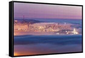 Encased, Fog Surrounding San Francisco Epic Cityscape Urban Globe-Vincent James-Framed Stretched Canvas