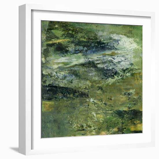 Encaustic Tile in Green III-Sharon Gordon-Framed Art Print