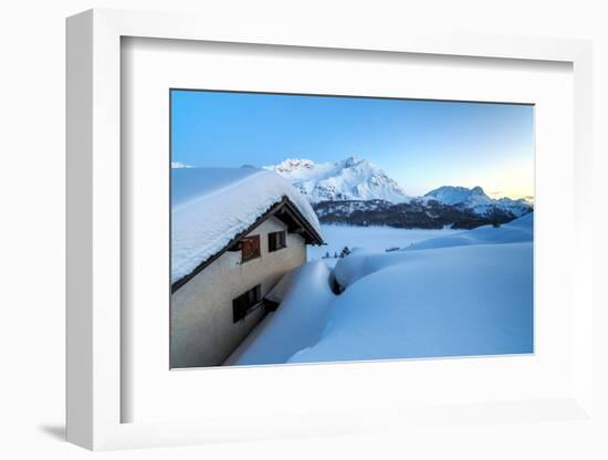 Enchanted Atmosphere During the Blue Hour at Alp Spluga-Roberto Moiola-Framed Photographic Print