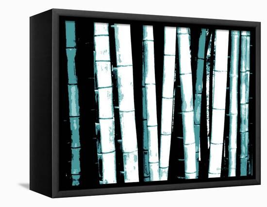 Enchanted Bamboo Teal-Herb Dickinson-Framed Stretched Canvas