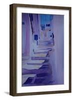 Enchanting Mykonos Greece View with Stairs-Markus Bleichner-Framed Art Print