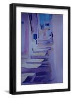 Enchanting Mykonos Greece View with Stairs-Markus Bleichner-Framed Art Print