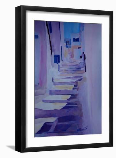 Enchanting Mykonos Greece View with Stairs-Markus Bleichner-Framed Art Print