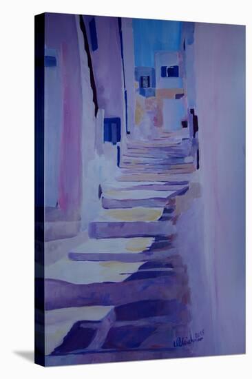 Enchanting Mykonos Greece View with Stairs-Markus Bleichner-Stretched Canvas
