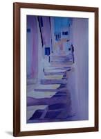 Enchanting Mykonos Greece View with Stairs-Markus Bleichner-Framed Art Print
