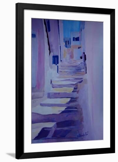 Enchanting Mykonos Greece View with Stairs-Markus Bleichner-Framed Art Print