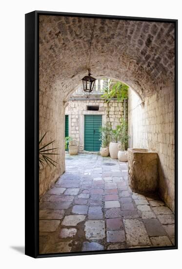 Enchanting Passageway - Kotor, Montenegro-Laura DeNardo-Framed Stretched Canvas