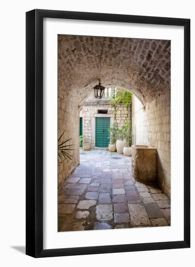 Enchanting Passageway - Kotor, Montenegro-Laura DeNardo-Framed Photographic Print