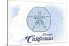 Encinitas, California - Sand Dollar - Blue - Coastal Icon-Lantern Press-Stretched Canvas