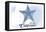 Encinitas, California - Starfish - Blue - Coastal Icon-Lantern Press-Framed Stretched Canvas