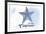 Encinitas, California - Starfish - Blue - Coastal Icon-Lantern Press-Framed Premium Giclee Print