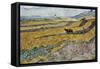 Enclosed Field with Ploughman. Date/Period: 1889. Painting. Oil on canvas. Height: 540 mm (21.25...-VINCENT VAN GOGH-Framed Stretched Canvas