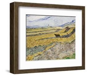 Enclosed Field with Ploughman-Vincent van Gogh-Framed Art Print
