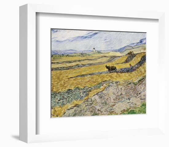 Enclosed Field with Ploughman-Vincent van Gogh-Framed Art Print