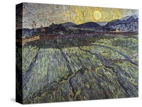 Enclosed Field with Rising Sun Saint-Remy-Vincent van Gogh-Stretched Canvas