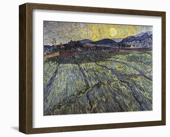 Enclosed Field with Rising Sun Saint-Remy-Vincent van Gogh-Framed Giclee Print