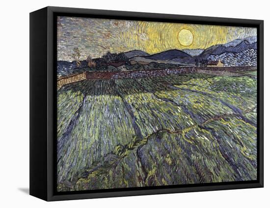 Enclosed Field with Rising Sun Saint-Remy-Vincent van Gogh-Framed Stretched Canvas