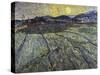 Enclosed Field with Rising Sun Saint-Remy-Vincent van Gogh-Stretched Canvas