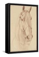 Encolure et tête de cheval bridée de face-Edme Bouchardon-Framed Stretched Canvas