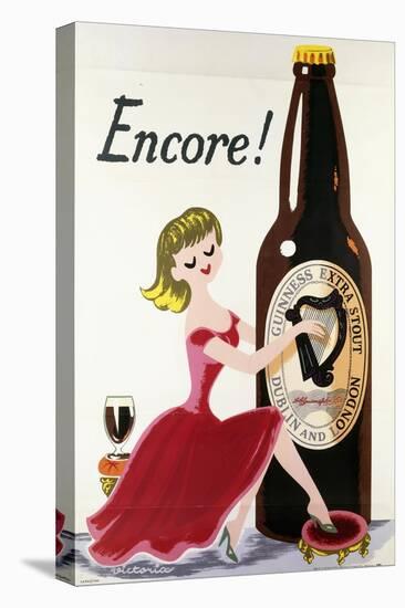 Encore! (Girl, Bottle and Harp), C.1938-null-Stretched Canvas