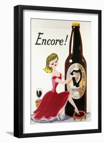 Encore! (Girl, Bottle and Harp), C.1938-null-Framed Giclee Print