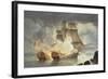 Encounter Between the Mars and the Hercules, c.1798-John C. Schetky-Framed Giclee Print