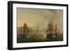 Encounter of the Dutch and the English Fleet-Martinus Schouman-Framed Art Print