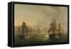 Encounter of the Dutch and the English Fleet-Martinus Schouman-Framed Stretched Canvas
