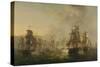 Encounter of the Dutch and the English Fleet-Martinus Schouman-Stretched Canvas