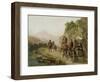 Encounter of Travellers and Fairground Entertainer with a Bear-Camille Pissarro-Framed Giclee Print