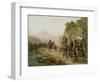 Encounter of Travellers and Fairground Entertainer with a Bear-Camille Pissarro-Framed Giclee Print